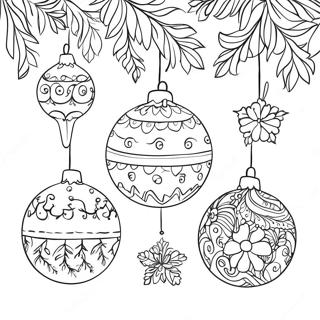 Charming Aesthetic Christmas Ornaments Coloring Page 27205-21545