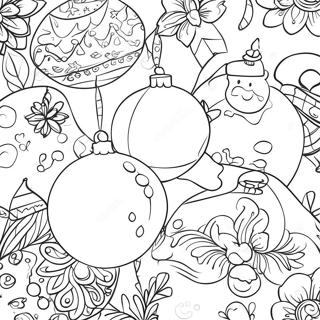 Charming Aesthetic Christmas Ornaments Coloring Page 27205-21547