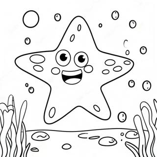 Happy Patrick Star Underwater Coloring Page 2721-2162