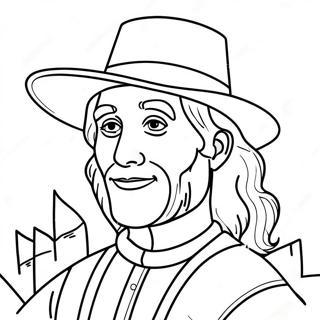 Easy Pilgrim Coloring Page 27224-21517