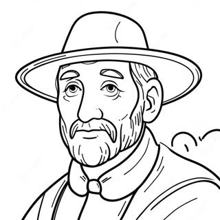 Easy Pilgrim Coloring Page 27224-21519