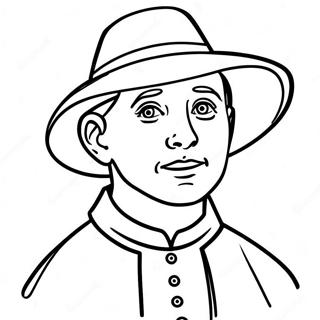 Easy Pilgrim Coloring Page 27224-21520