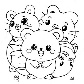 Cute Hamtaro With Friends Coloring Page 27285-21581