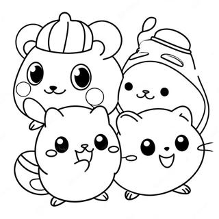 Cute Hamtaro With Friends Coloring Page 27285-21582