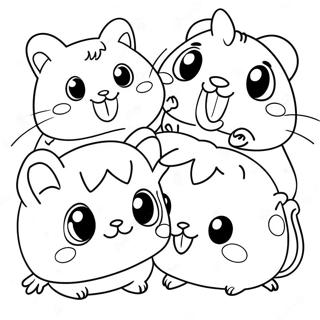 Cute Hamtaro With Friends Coloring Page 27285-21583