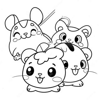 Cute Hamtaro With Friends Coloring Page 27285-21584