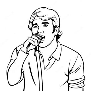 Page À Colorier De Chanteur Célèbre Avec Microphone 27295-21570