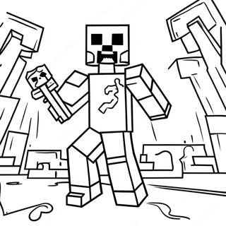 Minecraft Zombie Coloring Page 27384-21639