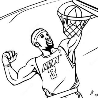 Miami Heat Player Dunking Coloring Page 27395-21654