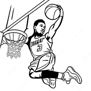 Miami Heat Player Dunking Coloring Page 27395-21656