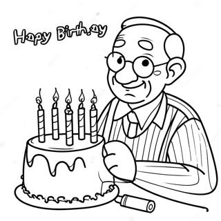 Happy Birthday Grandpa Coloring Pages