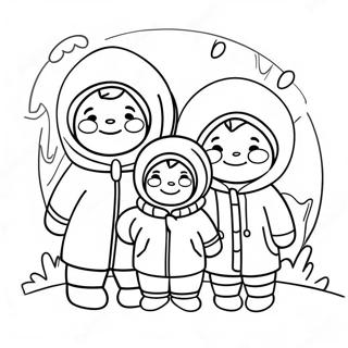 Cute Eskimo Family Coloring Page 27445-21696