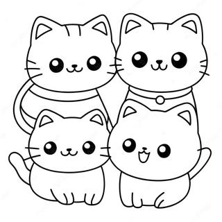 Kawaii Cats Coloring Page 27454-21698