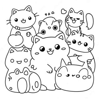 Kawaii Cats Coloring Page 27454-21699