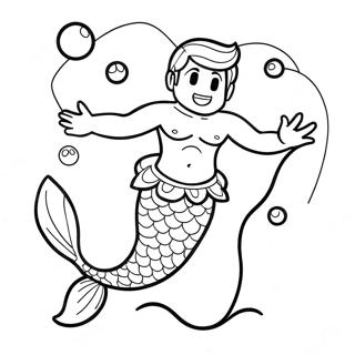 Merman Coloring Pages