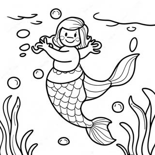 Colorful Merman Underwater Scene Coloring Page 27495-21741