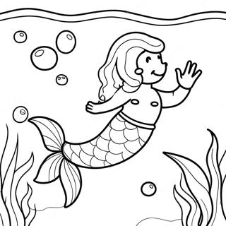 Colorful Merman Underwater Scene Coloring Page 27495-21743