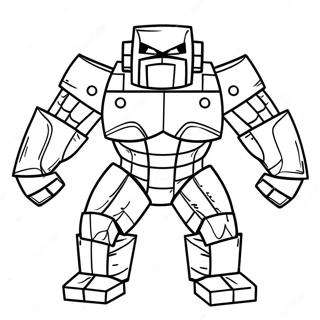 Iron Golem Minecraft Coloring Pages