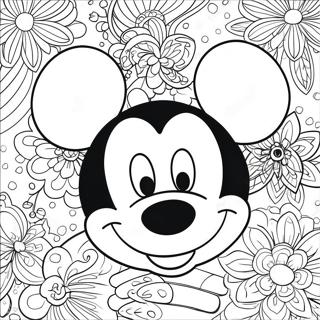 Happy Mickey Mouse Face Coloring Page 27525-21737