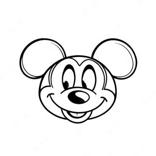 Happy Mickey Mouse Face Coloring Page 27525-21739