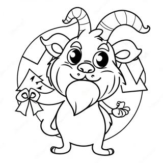 Krampus With Christmas Tree Coloring Page 27595-21805