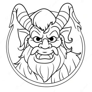 Krampus With Christmas Tree Coloring Page 27595-21806