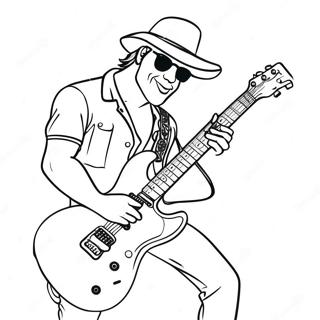 Cool Rockstar With Electric Guitar Coloring Page 27635-21821