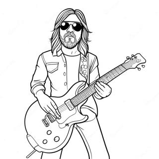 Cool Rockstar With Electric Guitar Coloring Page 27635-21824