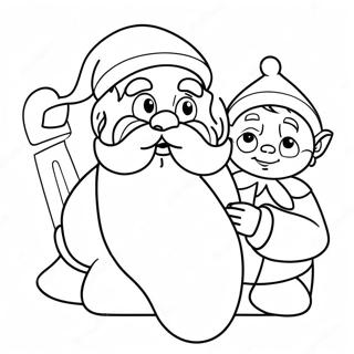 Santa And Elf Coloring Page 27654-21829