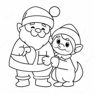 Santa And Elf Coloring Page 27654-21830