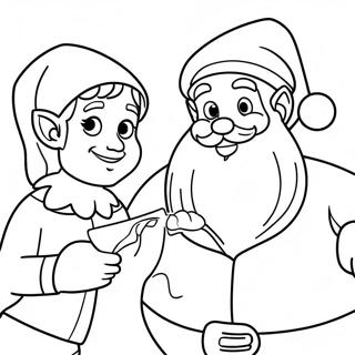 Santa And Elf Coloring Page 27654-21832