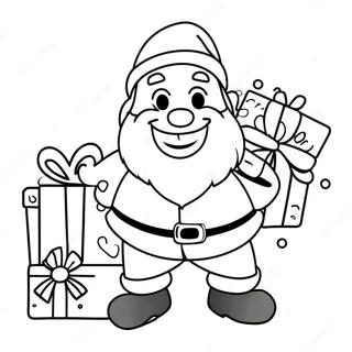 Cheerful Santa With Gifts Coloring Page 27655-21841