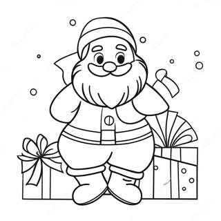 Cheerful Santa With Gifts Coloring Page 27655-21842