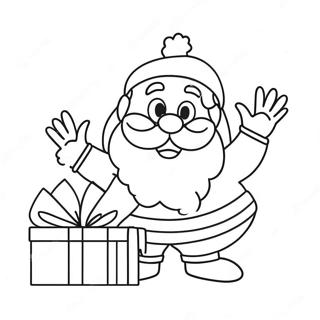 Cheerful Santa With Gifts Coloring Page 27655-21843