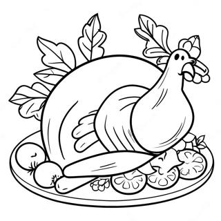 Cooked Turkey Coloring Pages