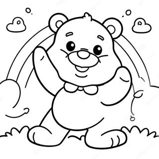 Cheerful Care Bear With Rainbow Coloring Page 27745-21925