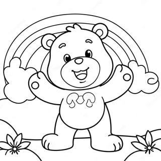 Cheerful Care Bear With Rainbow Coloring Page 27745-21927