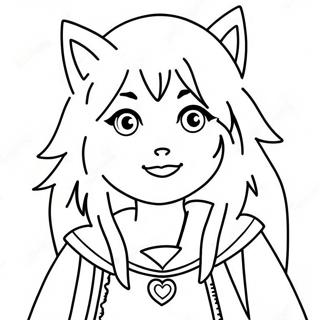 Wolf Girl Anime Coloring Pages