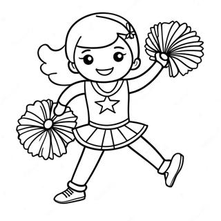 All Star Cheerleader In Uniform Coloring Page 27784-21961