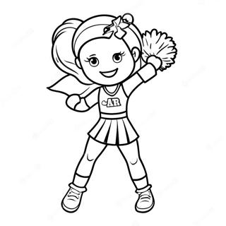 All Star Cheerleader In Uniform Coloring Page 27784-21963