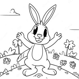 Funny Bugs Bunny In A Carrot Patch Coloring Page 27815-21993