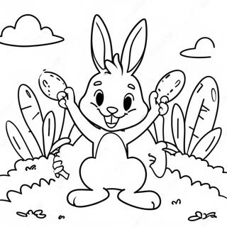 Funny Bugs Bunny In A Carrot Patch Coloring Page 27815-21995