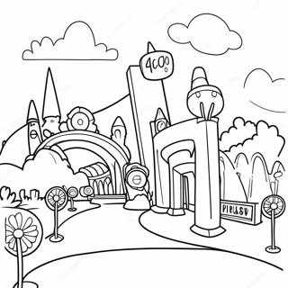 Magical Universal Studios Theme Park Coloring Page 27885-22026