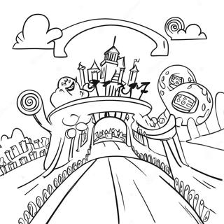 Magical Universal Studios Theme Park Coloring Page 27885-22027