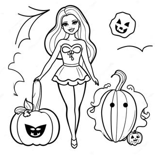 Halloween Barbie Coloring Pages