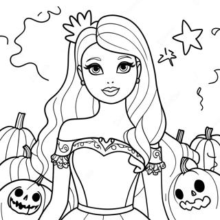 Halloween Barbie Coloring Page 27894-22023