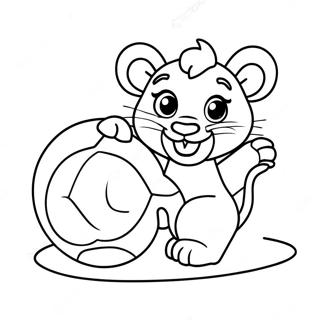 Lion Cub Playing With A Ball Coloring Page 27934-22072