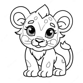 Cute Lion Cub With Big Eyes Coloring Page 27935-22057