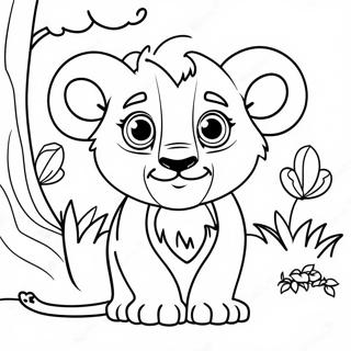 Cute Lion Cub With Big Eyes Coloring Page 27935-22058