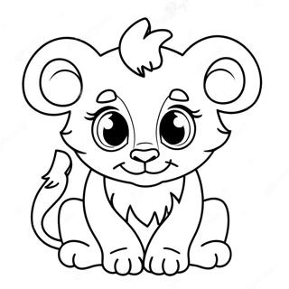 Cute Lion Cub With Big Eyes Coloring Page 27935-22059